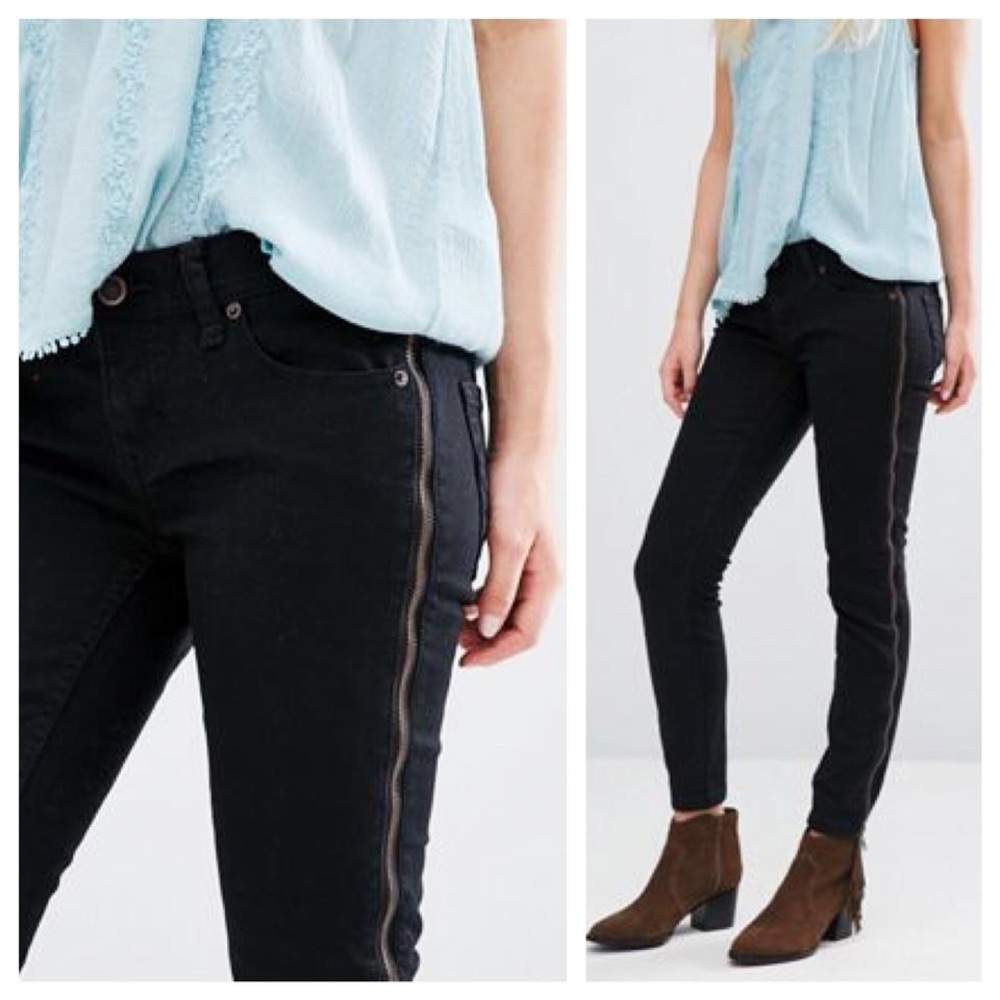 FREE PEOPLE | LEVON JEANS WITH ZIP TRIM